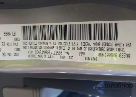 2014 Jeep Cherokee Sport из США, поврежденный, VIN 1C4PJMAB3EW121550